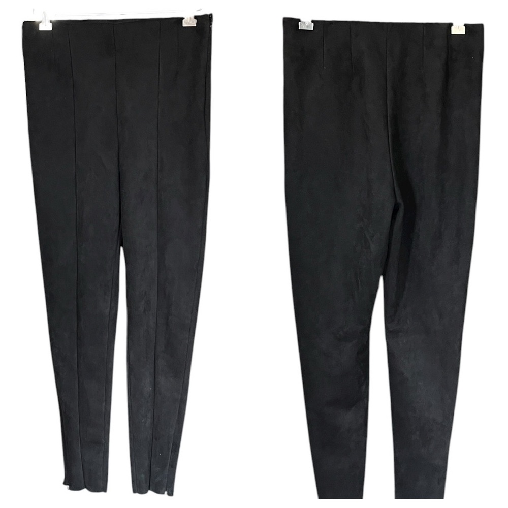 Zara faux suede high waisted dress pants with ankle zippers
